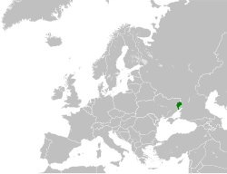 Location of Novorossiya in Europe (dark green)