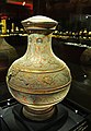 A painted pottery pot coloured with Han blue from the Han Dynasty in China (206 BC to 220 AD).