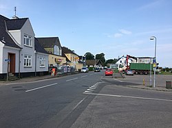 Road by the harbor in Havnsø.