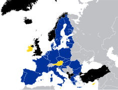 Mapa con los miembros de la UE y de la OTAN