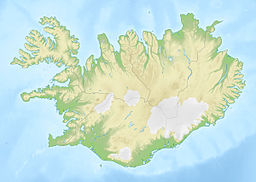 Location of the lake in Iceland.