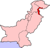 Map of Pakistan with Azad Kashmir highlighted.