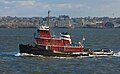 A tugboat is used for towing or pushing another, larger vessel