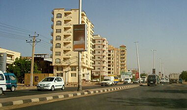 Ebeid Khatim Road, one of the largest streets of Khartoum starts from the end of the armed forces Bridge and ends at the International University of Africa going from north to south and vice versa.