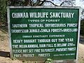 Information board at Chinnar Checkpost