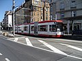 NGT8 Flexity Classic train on former tram tracks (Station Heinrichstraße)