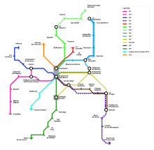 Plano Metropolitano Segovia donde aparecen las líneas a su paso por Bellavista