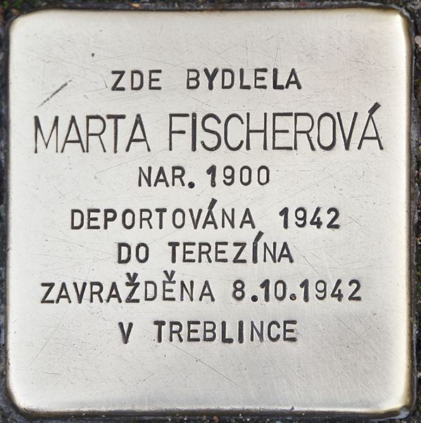 File:Stolperstein für Marta Fischerova.jpg