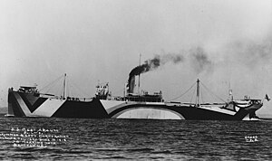 West Apaum painted in dazzle camouflage during sea trials on 20 June 1918