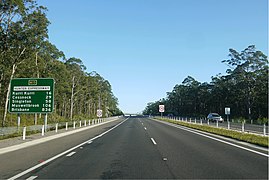 Distance Sign at Seahampton, near the Newcastle Interchange