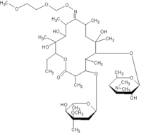 Chemical structure of roxithromycin.