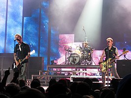 Green Day performing on August 3, 2010 in Camden, New Jersey.