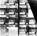 Unremastered film, original frames copy (14 frames) by National Science Museum, London circa 1931. (Courtesy NMPFT, Bradford) NMPFT. Filmed in Paris before 18.08.1887.