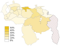 Porcentaje de votos de PJ dentro de la coalición opositora en las elecciones parlamentarias de Venezuela de 2010.