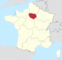 Location of Île-de-France region in France