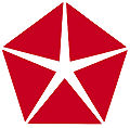 Red Chrysler Pentastar logo, used 1966–1996