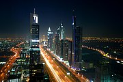 Dubai skyline at night