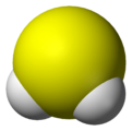 Spacefill model of hydrogen sulfide