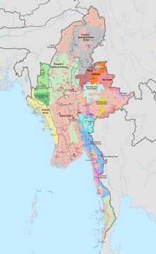 Map of the Myanmar civil war