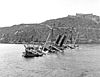 The sunken Reina Mercedes off Santiago de Cuba in 1898.