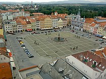 The town square in České Budějovice.