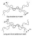Long and short addendum teeth