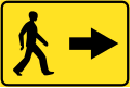 Direction of pedestrian bypass sign (Estonia)