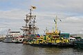 With the "Standard" from Czar Peter the Great and a boat from the Coastguard (Kustwacht). Exhibition 2007 (Fishermen days, Visserij Dagen)