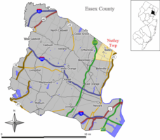 Map of Nutley Township in Essex County