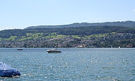 Oberrieden from across Lake Zurich