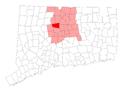 Location within Hartford County, Connecticut