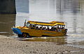 Image 45Duck tour converted DUKW amphibious vehicle exiting the River Thames.