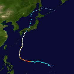 颱風夏浪的路徑圖