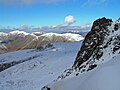 Pulpit Rock, Pikes Crag, with Kirk Fell and Pillar in the background