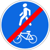 End of bicycle path and sidewalk