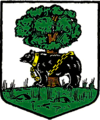 The arms of Berwickshire, Scotland: Bear and Wych Elm