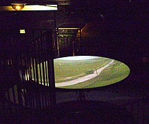 Image of the South Downs of Sussex in the camera obscura of Foredown Tower, Portslade, England