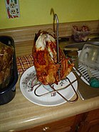 Deep fried turkey can be prepared using a turkey fryer