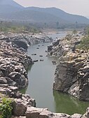 Gorge of Hogenakkal Falls during the dry season.