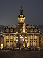 City hall by night.