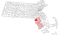 Location in Bristol County in Massachusetts