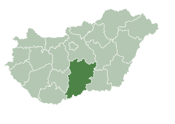 Bács-Kiskun County within Hungary