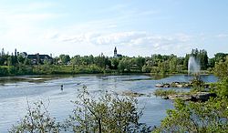 Kapuskasing as seen across the Kapuskasing River.