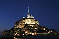 Mont Saint-Michel in Normandy (Manche), France, at night.