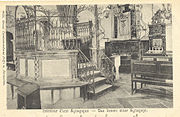 Sepia image of synagogue interior