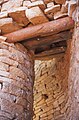 Wooden lintel in doorway