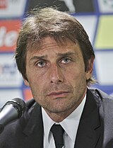 A coloured photograph of Antonio Conte, who is managing Tottenham Hotspur for his first full season