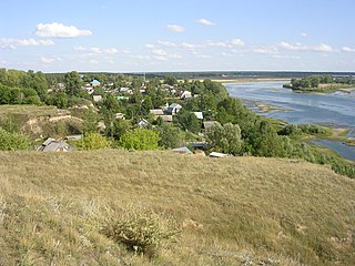 Вид на посёлок Боровой с террасы реки Бии