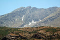 The snow is still on the ground at the higher elevations on a mountain located near Arbil