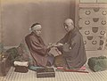 Image 37A doctor checks a patient's pulse in Meiji-era Japan. (from History of medicine)